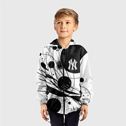 Ветровка с капюшоном детская New York Yankees baseball team - abstraction, цвет: 3D-черный — фото 2