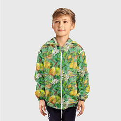Ветровка с капюшоном детская Груши и птицы, цвет: 3D-белый — фото 2