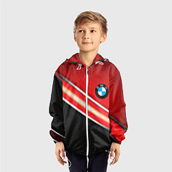 Ветровка с капюшоном детская BMW geometry steel, цвет: 3D-белый — фото 2