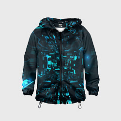 Ветровка с капюшоном детская Эффект погружения, цвет: 3D-черный