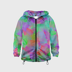 Ветровка с капюшоном детская Разноцветные слайды - абстракция, цвет: 3D-черный