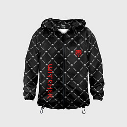 Ветровка с капюшоном детская Ведьмак паттерн волк, цвет: 3D-черный