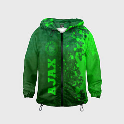 Ветровка с капюшоном детская Ajax - green gradient по-вертикали, цвет: 3D-черный