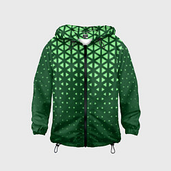 Детская ветровка Геометрический градиент - зелёно-салатовый