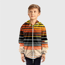 Ветровка с капюшоном детская Разноцветные вертикальные линии, цвет: 3D-белый — фото 2