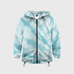 Ветровка с капюшоном детская Голубой тай дай, цвет: 3D-черный