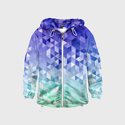 Ветровка с капюшоном детская Градиентная геометрия, цвет: 3D-белый