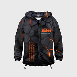 Ветровка с капюшоном детская KTM - плиты с эффектом свечения, цвет: 3D-черный