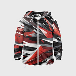 Детская ветровка Чёрно-красно-белая абстракция