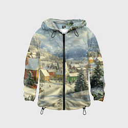 Ветровка с капюшоном детская Дух рождества, цвет: 3D-черный