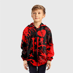 Ветровка с капюшоном детская Lil peep monster energy, цвет: 3D-черный — фото 2