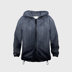 Ветровка с капюшоном детская Тёмный серо-синий градиент текстурированный с узор, цвет: 3D-черный