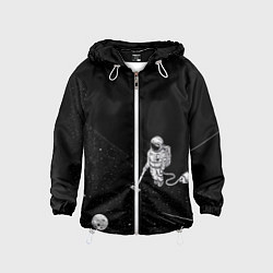 Ветровка с капюшоном детская Космонавт и звезды, цвет: 3D-белый