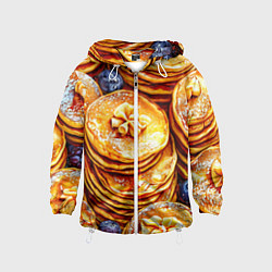 Ветровка с капюшоном детская Блинчики, цвет: 3D-белый