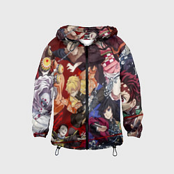 Ветровка с капюшоном детская Клинок, рассекающий демонов аниме, цвет: 3D-черный