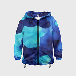 Ветровка с капюшоном детская Камуфляж в синих оттенках, цвет: 3D-черный