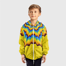 Ветровка с капюшоном детская Узоры на желтом, цвет: 3D-белый — фото 2