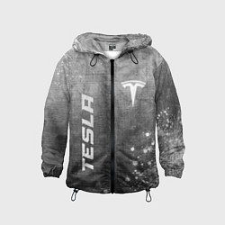Ветровка с капюшоном детская Tesla - grey gradient вертикально, цвет: 3D-черный
