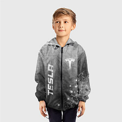 Ветровка с капюшоном детская Tesla - grey gradient вертикально, цвет: 3D-черный — фото 2