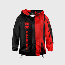 Ветровка с капюшоном детская Brighton - red gradient по-вертикали, цвет: 3D-черный