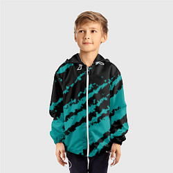 Ветровка с капюшоном детская The color is black and light blue, цвет: 3D-белый — фото 2