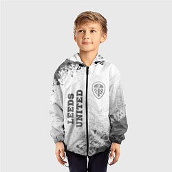 Ветровка с капюшоном детская Leeds United - white gradient вертикально, цвет: 3D-черный — фото 2