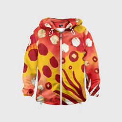 Ветровка с капюшоном детская Африканский паттерн, цвет: 3D-белый