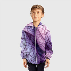 Ветровка с капюшоном детская Прожилки экзотического растения, цвет: 3D-белый — фото 2