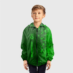 Ветровка с капюшоном детская Galatasaray - green gradient по-вертикали, цвет: 3D-черный — фото 2