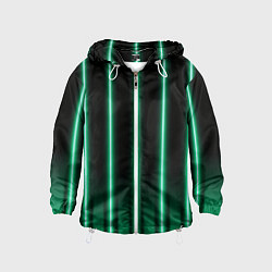 Ветровка с капюшоном детская Neon turquoise, цвет: 3D-белый