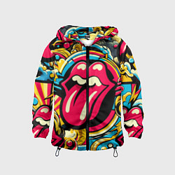 Детская ветровка Rolling Stones logo - pop art pattern