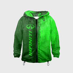 Ветровка с капюшоном детская Infiniti - green gradient по-вертикали, цвет: 3D-черный
