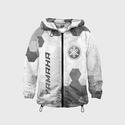 Ветровка с капюшоном детская Yamaha - white gradient вертикально, цвет: 3D-черный