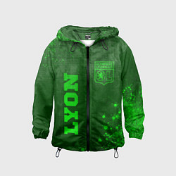 Ветровка с капюшоном детская Lyon - green gradient вертикально, цвет: 3D-черный