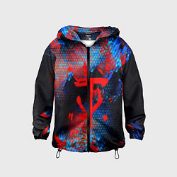 Ветровка с капюшоном детская Doom космическая абстракция, цвет: 3D-черный