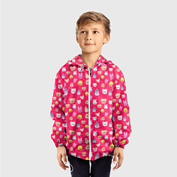 Ветровка с капюшоном детская Skzoo pattern pink, цвет: 3D-белый — фото 2