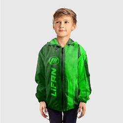 Ветровка с капюшоном детская Lifan - green gradient по-вертикали, цвет: 3D-черный — фото 2