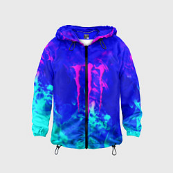 Ветровка с капюшоном детская Monster energy дым неоновый, цвет: 3D-черный