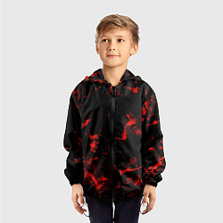 Ветровка с капюшоном детская Color red black, цвет: 3D-черный — фото 2
