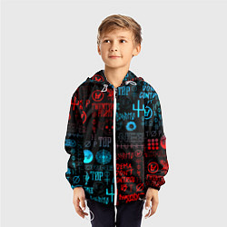 Ветровка с капюшоном детская Twenty one pilots rock pattern, цвет: 3D-белый — фото 2