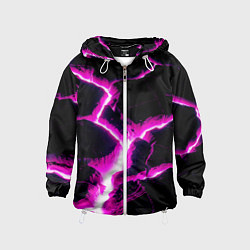 Ветровка с капюшоном детская Color pink black, цвет: 3D-белый