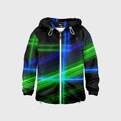 Ветровка с капюшоном детская Color blue black green, цвет: 3D-белый