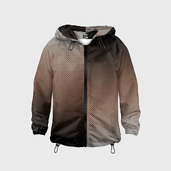 Ветровка с капюшоном детская Чёрно-коричневый текстурный градиент пополам, цвет: 3D-черный