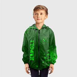 Ветровка с капюшоном детская Napoli - green gradient вертикально, цвет: 3D-черный — фото 2