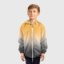 Ветровка с капюшоном детская Бледный жёлто-серый градиент, цвет: 3D-белый — фото 2