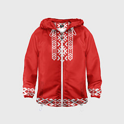Детская ветровка Славянский узор на красном - вышиванка рубаха крас