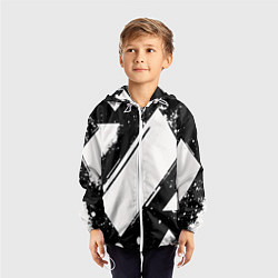 Ветровка с капюшоном детская Color black white, цвет: 3D-белый — фото 2