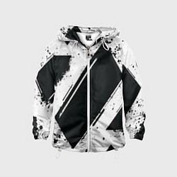 Ветровка с капюшоном детская Color black white, цвет: 3D-белый