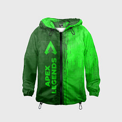 Ветровка с капюшоном детская Apex Legends - green gradient по-вертикали, цвет: 3D-черный