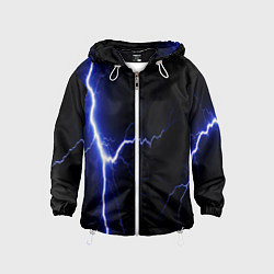 Ветровка с капюшоном детская Lightning blue, цвет: 3D-белый